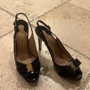 Pattern leather Ferragamo heels